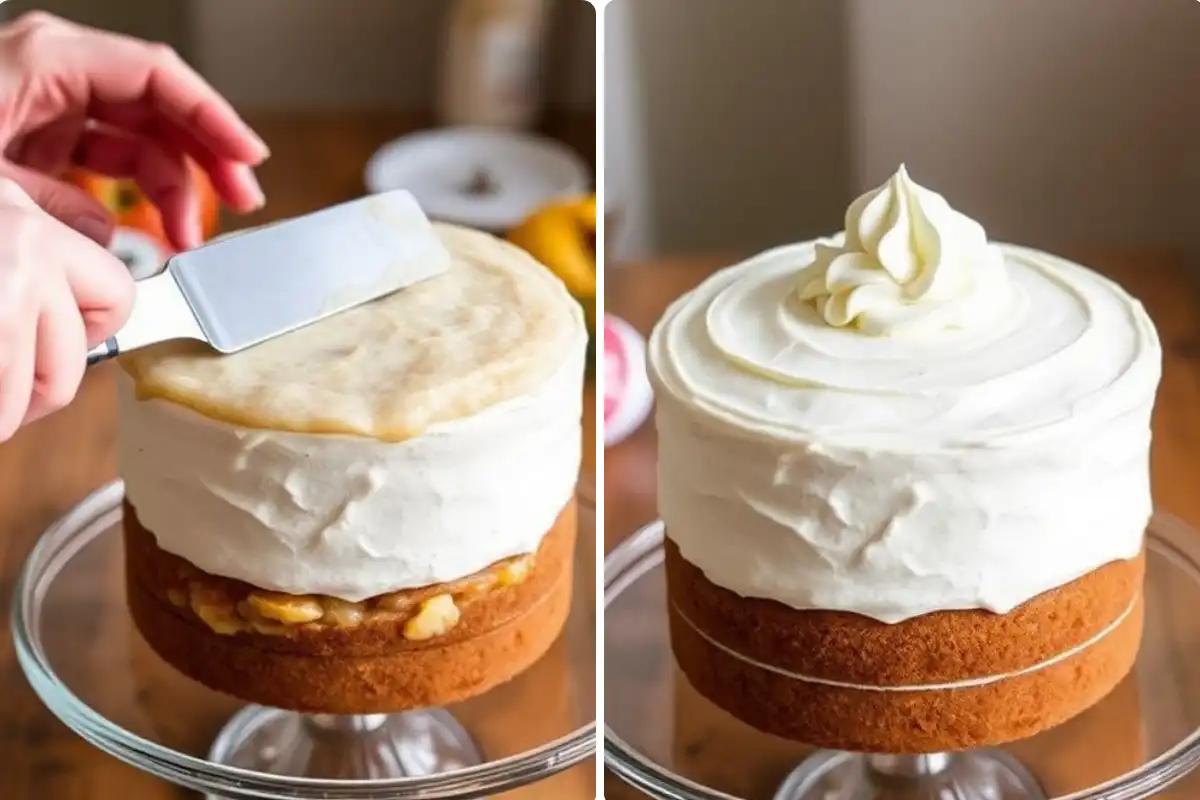 Freshly baked apple spice cake with a slice cut out, showing a moist texture.