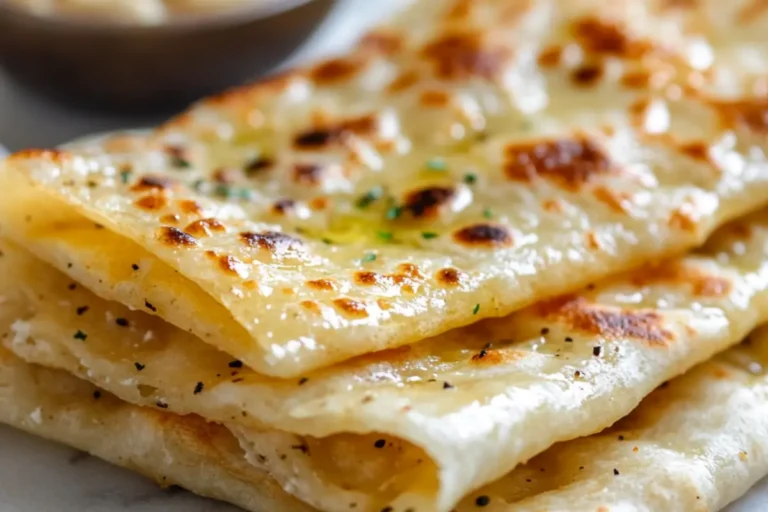 Freshly baked homemade lavash bread on a wooden surface.