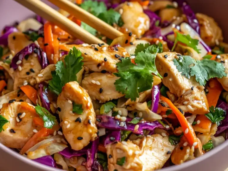 healthy chicken egg roll in a bowl with fresh vegetables