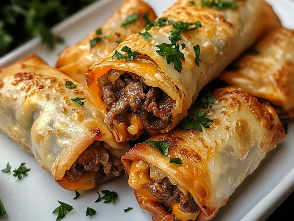 Comfort Food 8 Philly cheesesteak egg rolls crispy
