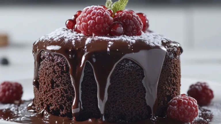 Moist vegan chocolate cake on a plate