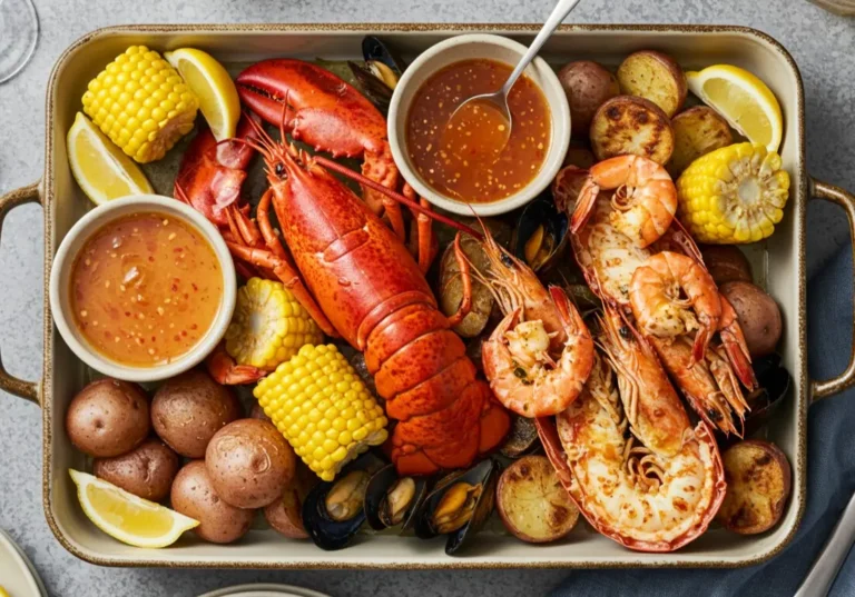 Spicy Seafood Boil Sauce simmering in a pot.