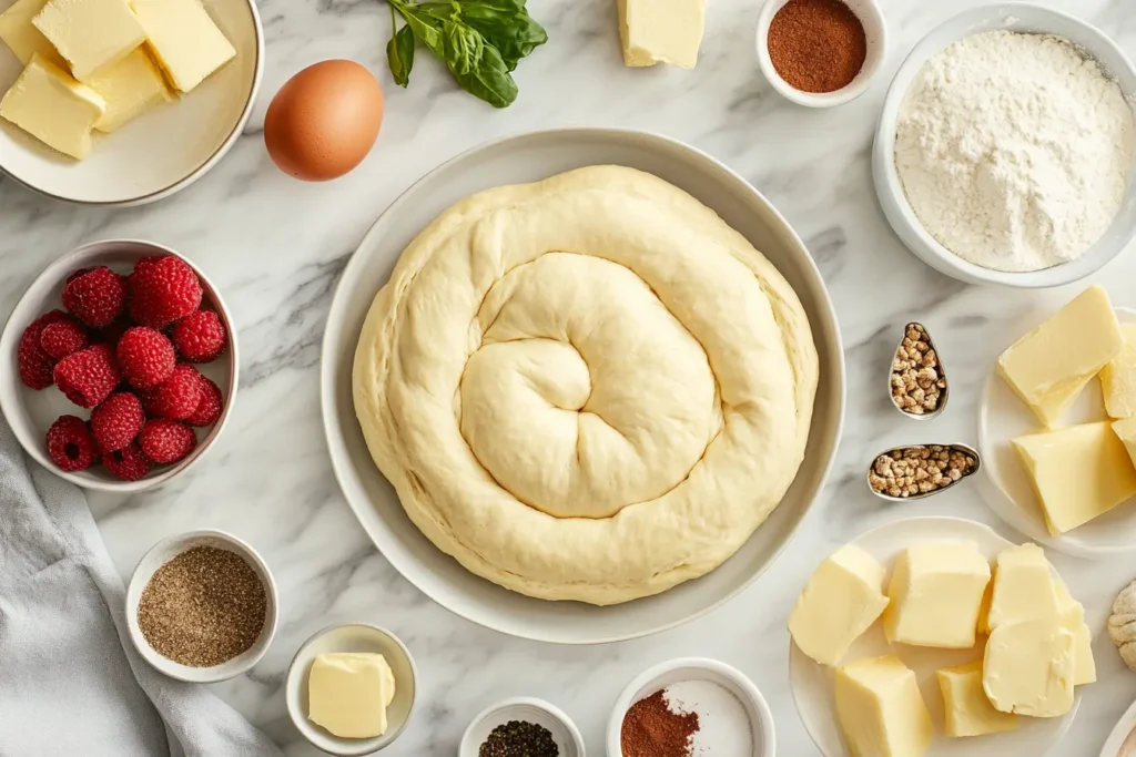 Fresh ingredients for making crescent roll breakfast