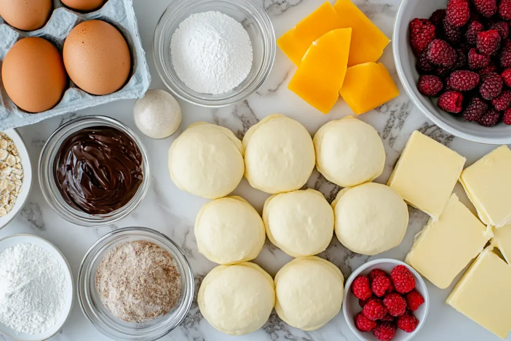 Fresh ingredients for making Sweet Crescent Roll Breakfast Recipes to Delight