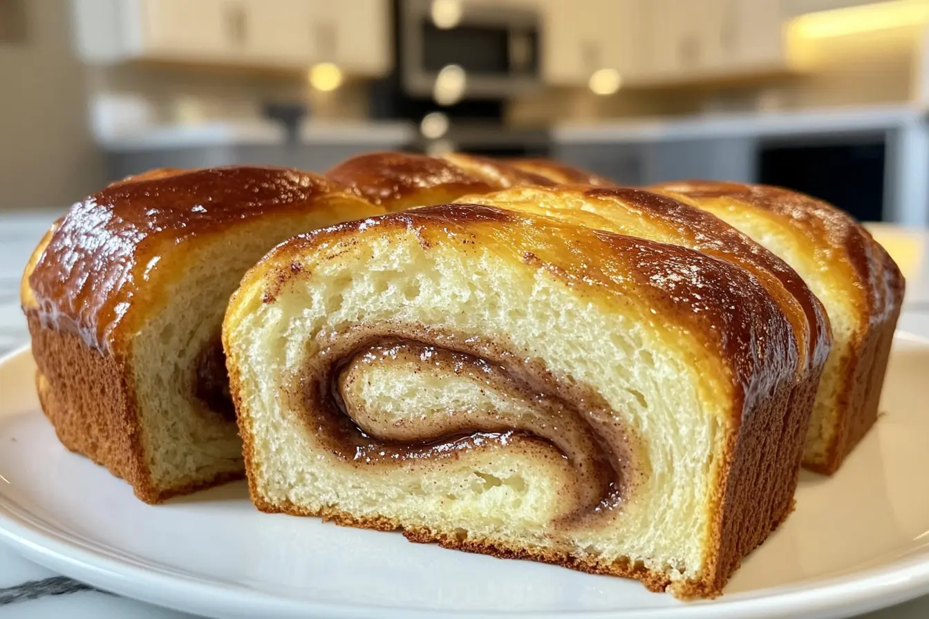 Close-up of Dollywood cinnamon bread recipe texture.