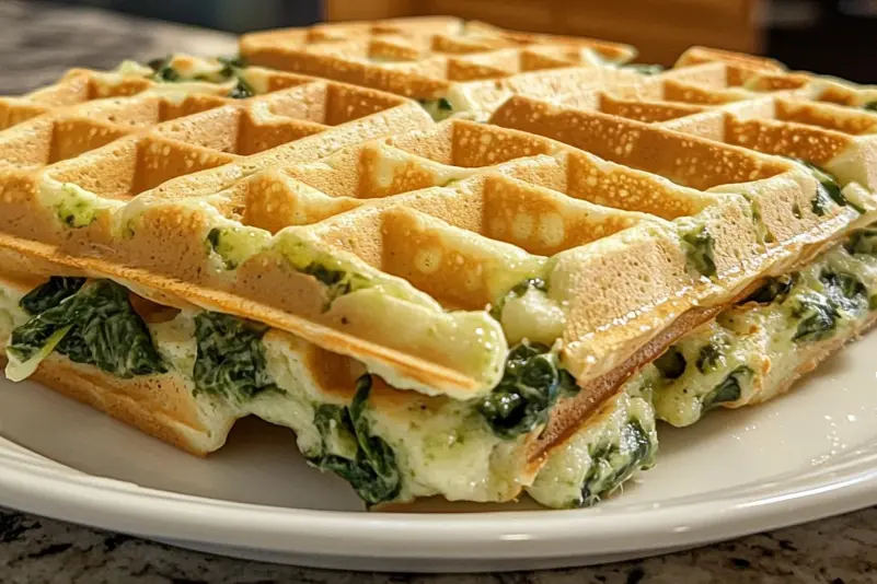 Savory spinach and cheese Eggo waffles