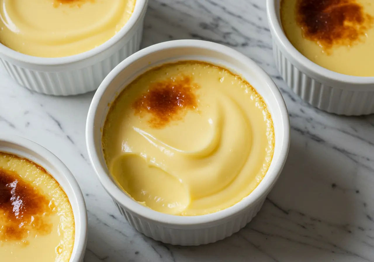 Carnivore-friendly desserts displayed on a countertop. Title: Carnivore Desserts Caption: Enjoy delicious desserts while staying true to your carnivore diet. Description: A beautifully arranged photo of carnivore-friendly desserts, including custard, all made with animal-based ingredients, showcasing the possibility of sweets on the carnivore diet.