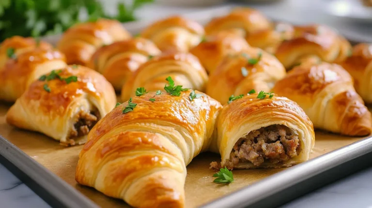 How to Make Irresistible: Golden brown sausage cream cheese crescent rolls freshly baked.