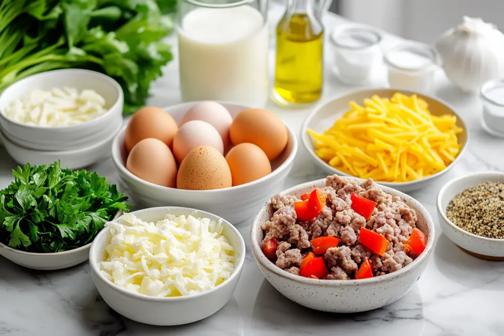 Fresh ingredients for a Gluten Free Breakfast Casserole