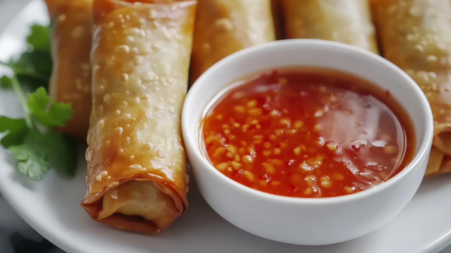 dipping sauce for egg rolls in a small bowl