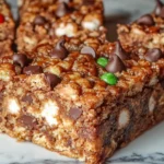 chocolate rice krispie treats on a plate