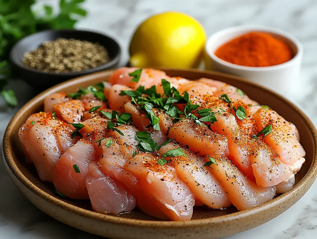 Fresh ingredients for air-fried store-bought cordon bleu, ready for preparation.