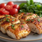 Crispy golden-brown air-fried cordon bleu served with cherry tomatoes and fresh greens salad.