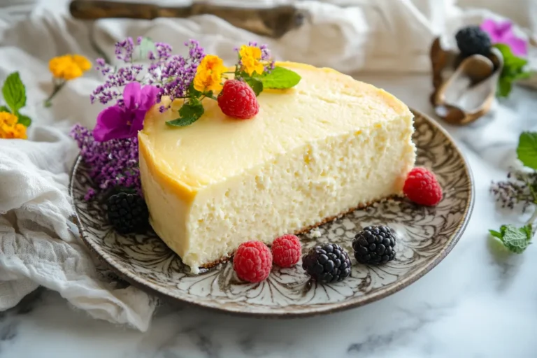 Delicious slice of High Protein Cheesecake ready to eat