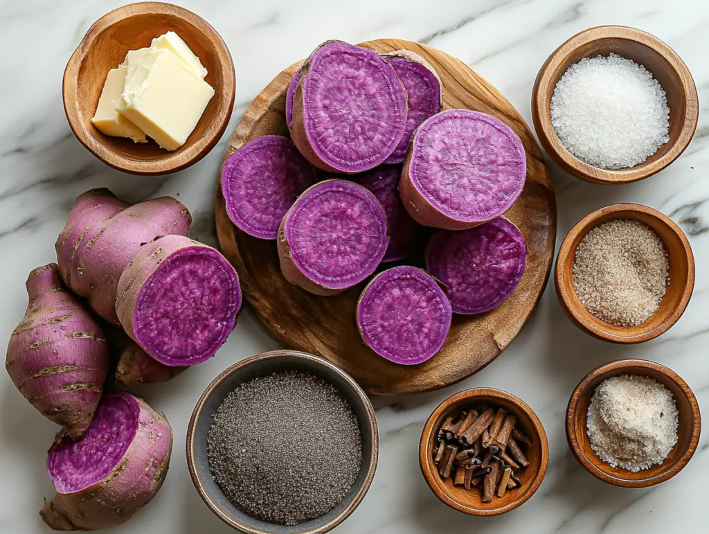 Ingredients of Purple Sweet Potato Recipe Variation