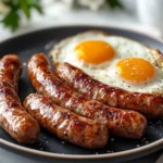 Carnivore diet breakfast sausage recipe, serve on a plate