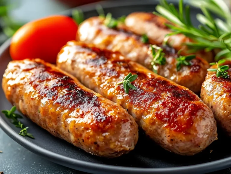 Carnivore diet breakfast sausage recipe, ready to serve on a plate