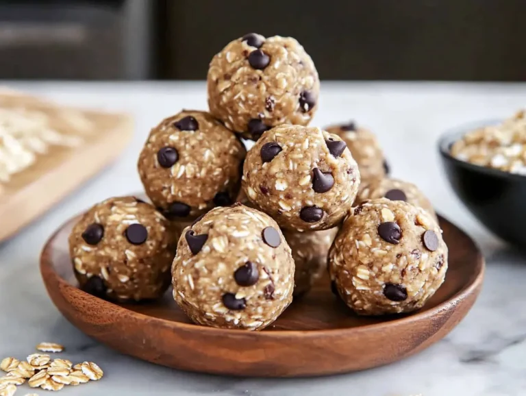 almond butter protein balls on a tray