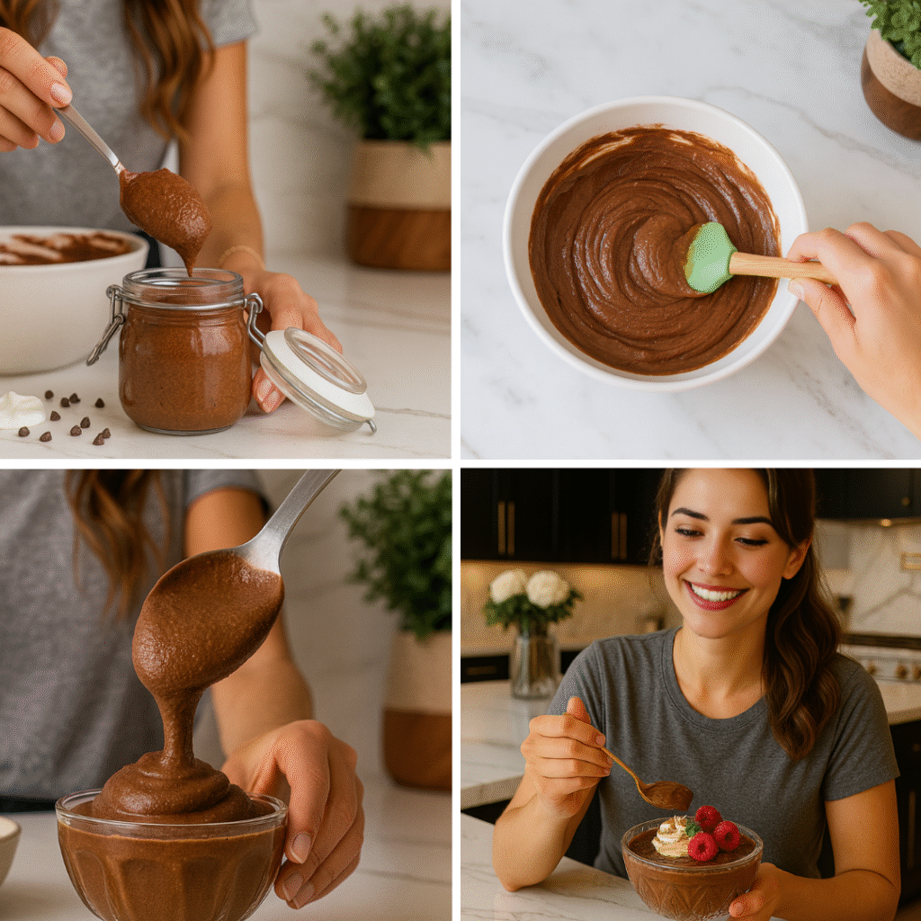 Healthy Chocolate Sugar Free Dessert with Chocolate Protein Powder — Quick Satisfying 3 - Healthy Chocolate Sugar Free Dessert with Chocolate Protein Powder — Quick & Satisfying
