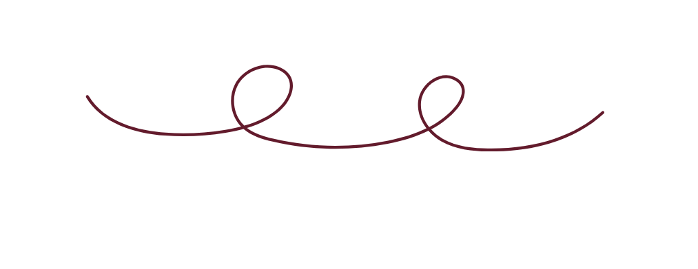 Savoring Dish homepage 28 Maroon decorative swirl line divider on a transparent background.