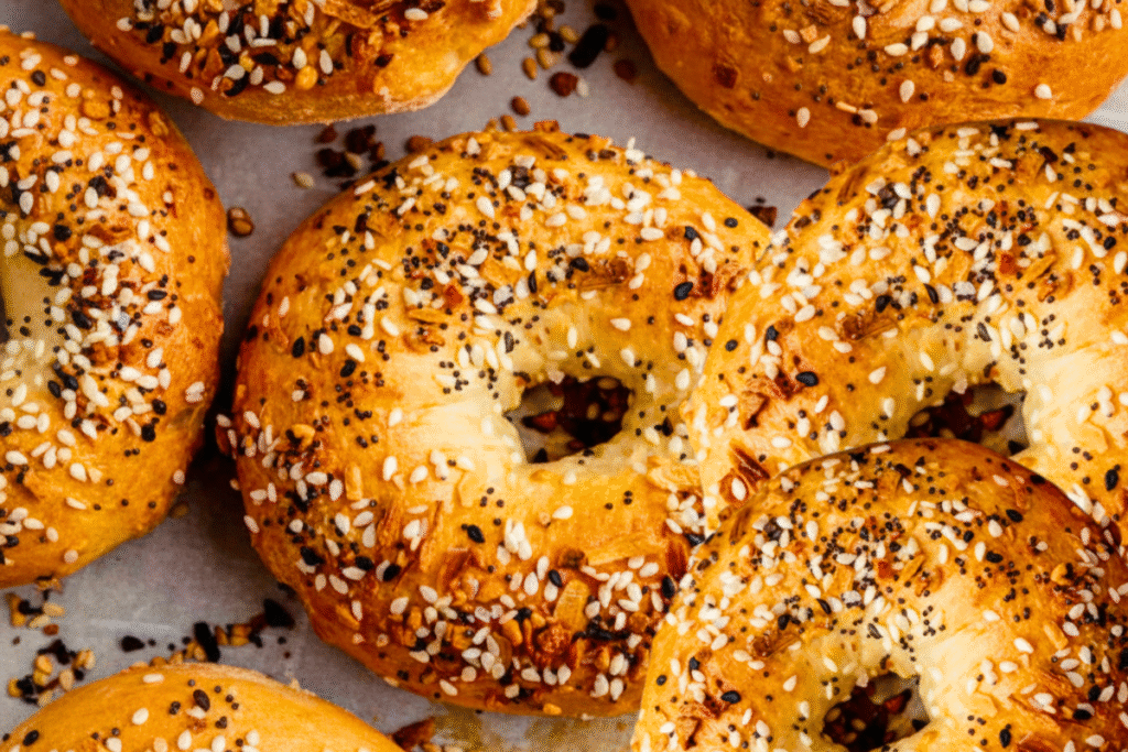 Air Fryer Protein Bagels: A flawlessly golden-brown, protein-packed bagel made in the air fryer.