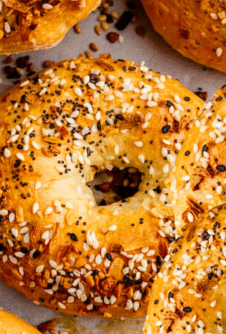 Air Fryer Protein Bagels: A flawlessly golden-brown, protein-packed bagel made in the air fryer.