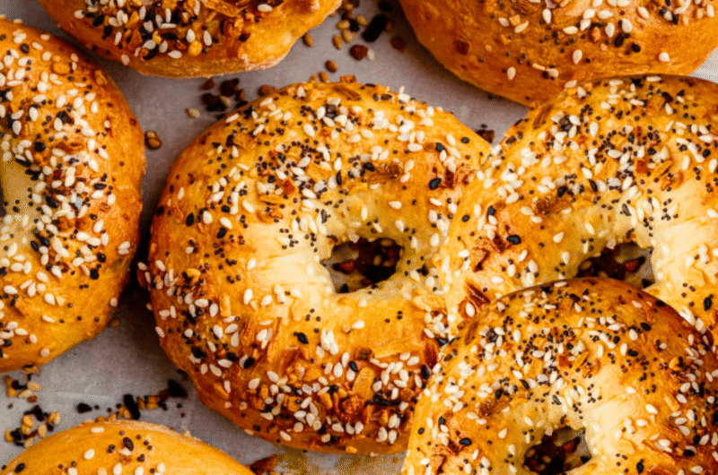 Air Fryer Protein Bagels: A flawlessly golden-brown, protein-packed bagel made in the air fryer.
